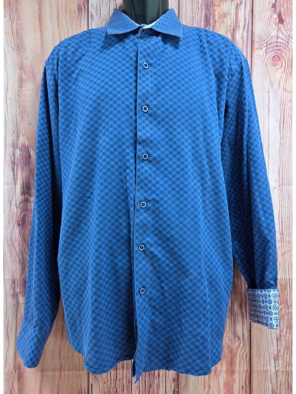 Robert Graham Classic Fit Blue Check Long Sleeve Shirt 3XL